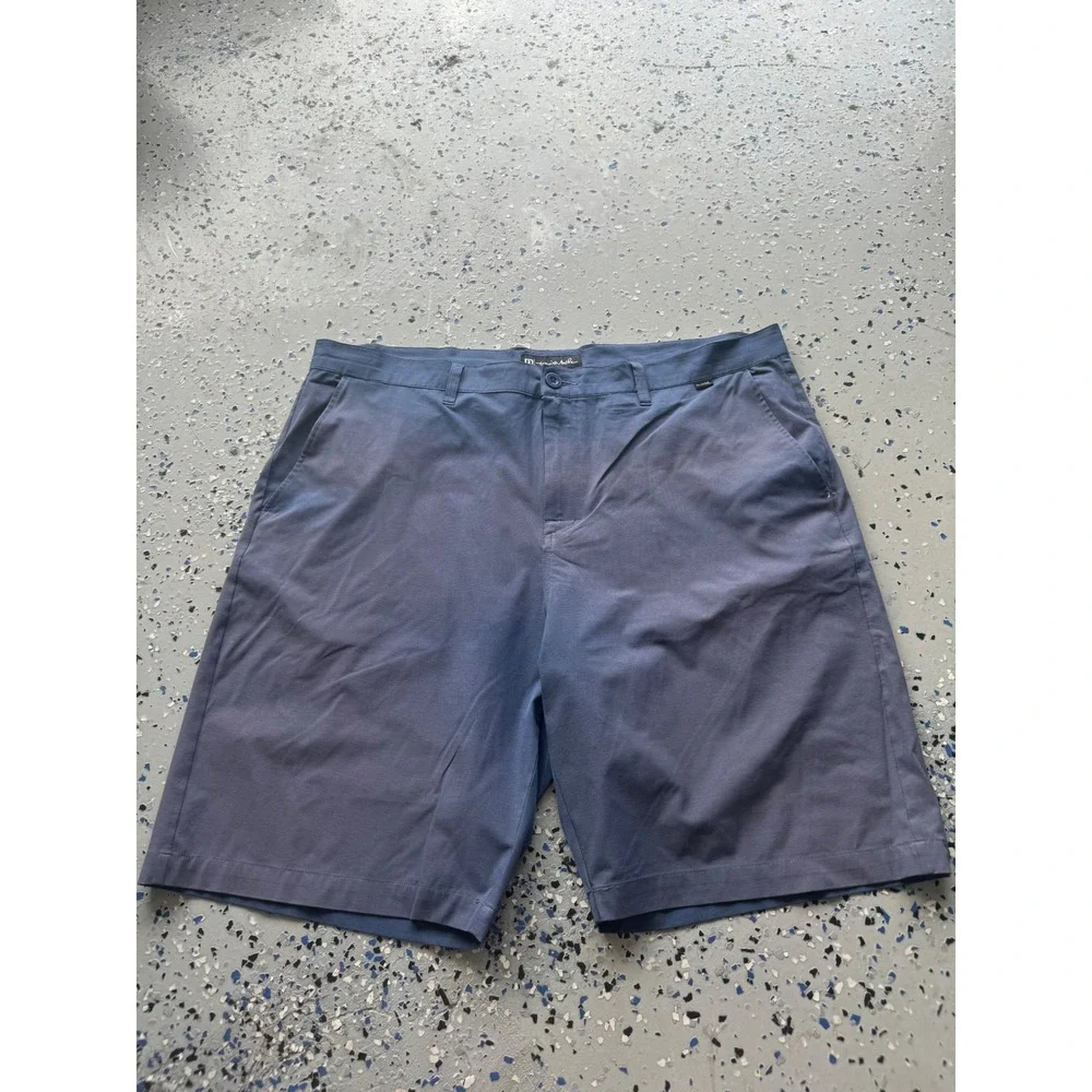 Travis Mathew Golf Shorts Casual Flat Front‎ Blue Mens Size 40
